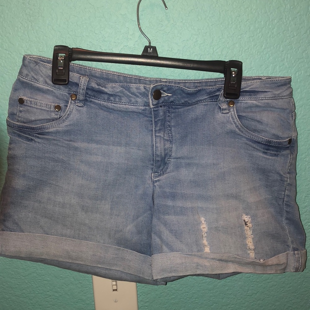 Light Washed Denim Shorts